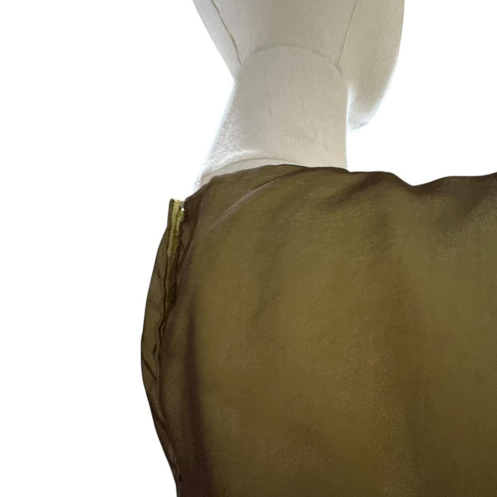 Vintage Miss Elliette 1960s Brown/Yellow Chiffon Cocktail Dress Size Custom(2) - Picture 9 of 11